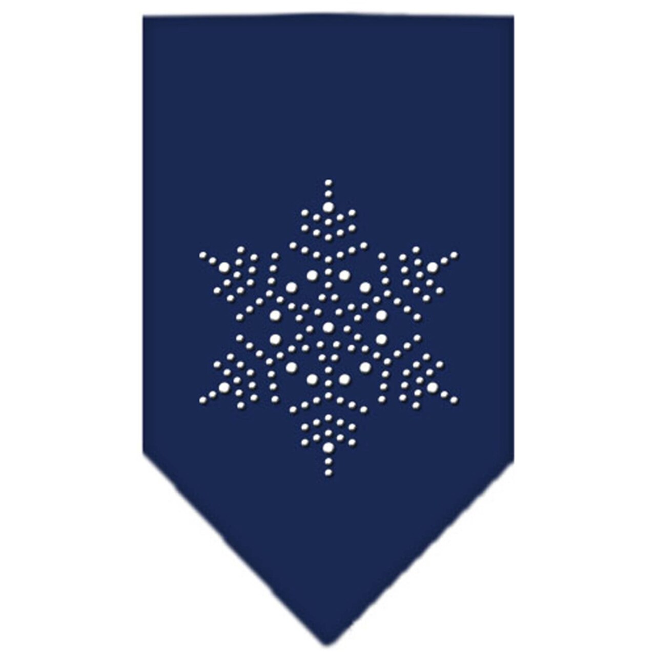 Mirage Pet Products Cotton Snowflake Rhinestone Bandana, Navy Blue - Large